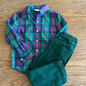 Janie and Jack Shirt and Corduroy Pants